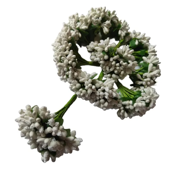 White_Artificial_Pollen_Flower_For_Diy_Craft_|_Jewellery_Making_|_Hair_Accessories_|_Home_Decoration