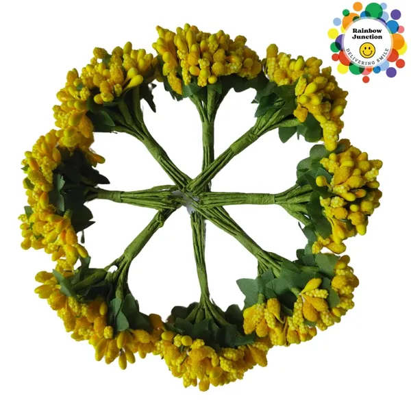 Yellow_Artificial_Pollen_Flower_For_Diy_Craft_|_Jewellery_Making_|_Hair_Accessories_|_Home_Decoration