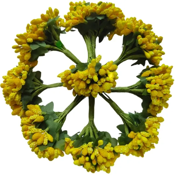 Yellow_Artificial_Pollen_Flower_For_Diy_Craft_|_Jewellery_Making_|_Hair_Accessories_|_Home_Decoration