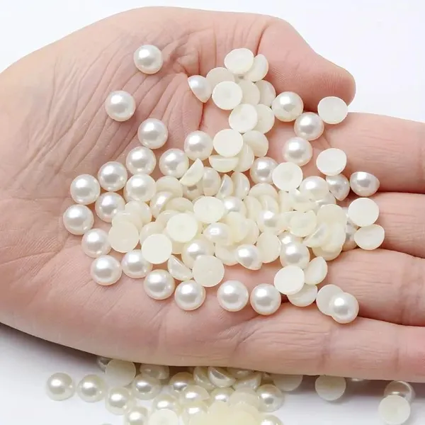 Ivory_Artificial_Flat_Back_Pearl_For_Artificial_Jewellery_Making_|_Crafting_|_Scrap_Booking_|_Beading_|_Hand_Embroidery_Materials_Diy_Jewellery