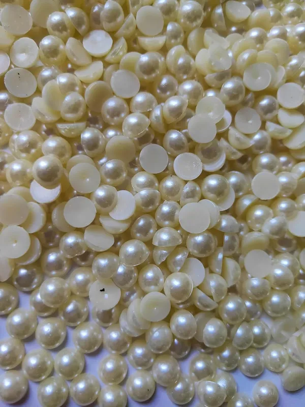 Ivory_Artificial_Flat_Back_Pearl_For_Artificial_Jewellery_Making_|_Crafting_|_Scrap_Booking_|_Beading_|_Hand_Embroidery_Materials_Diy_Jewellery