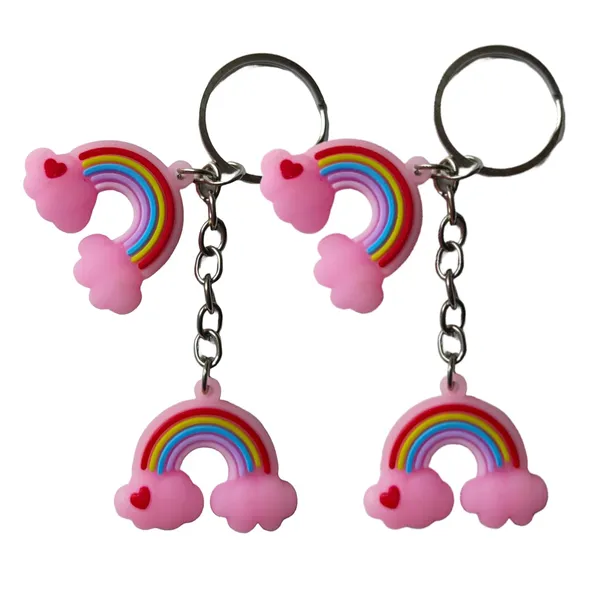 Rainbow_Pink_3D_Silicone_Premium_Key_Rings_Suitable_For_Car_Bike_Key_Chains_|_Bag_Charms_|_Gifts_(Pack_Of_2)_(8_X_2_X_4_Cm)