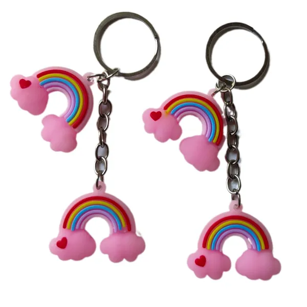 Rainbow_Pink_3D_Silicone_Premium_Key_Rings_Suitable_For_Car_Bike_Key_Chains_|_Bag_Charms_|_Gifts_(Pack_Of_2)_(8_X_2_X_4_Cm)
