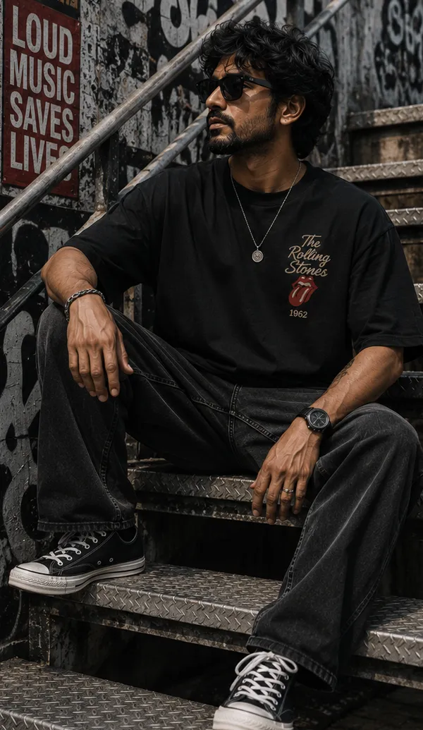 Appam_Amplified_Soul_Oversized_T-Shirt_|_Volume_Distortion_Emotion_|_Rock_Music_Guitar_Amp_Graphic_Back_Print_|_240_GSM_Biowashed_Cotton_Black