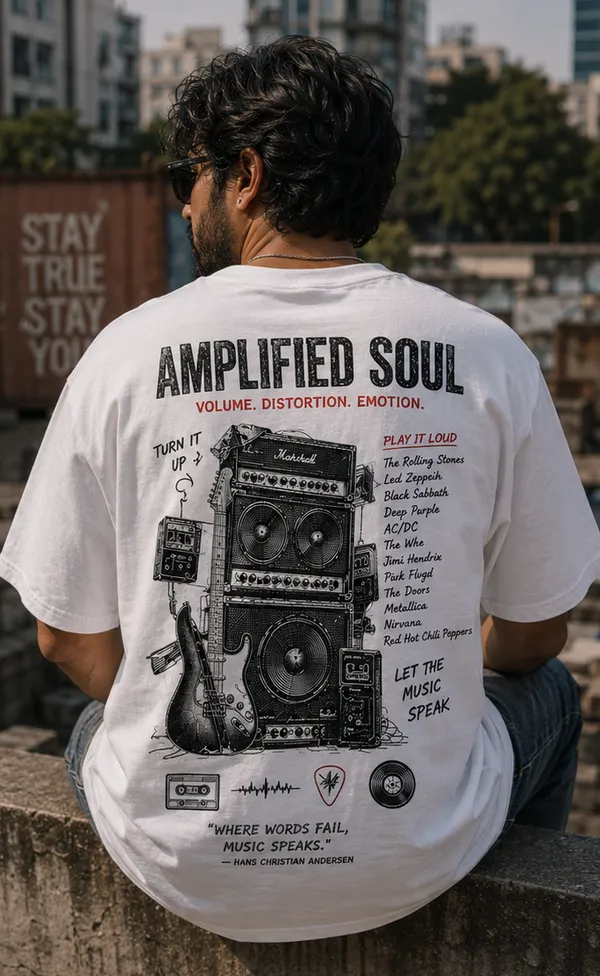 Appam_Amplified_Soul_Oversized_T-Shirt_|_Volume_Distortion_Emotion_|_Rock_Music_Guitar_Amp_Graphic_Back_Print_|_240_GSM_Biowashed_Cotton_White