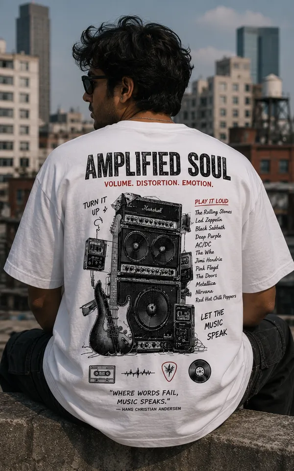 Appam_Amplified_Soul_Oversized_T-Shirt_|_Volume_Distortion_Emotion_|_Rock_Music_Guitar_Amp_Graphic_Back_Print_|_240_GSM_Biowashed_Cotton_White
