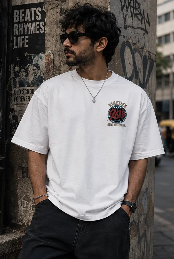 Appam_Nineties_Vibes_90s_Oversized_T-Shirt_|_Back_Printed_Old_School_Hip_Hop_Skate_Culture_Graphic_Tee_|_Retro_Streetwear_|_240_GSM_Biowashed_Cotton_White