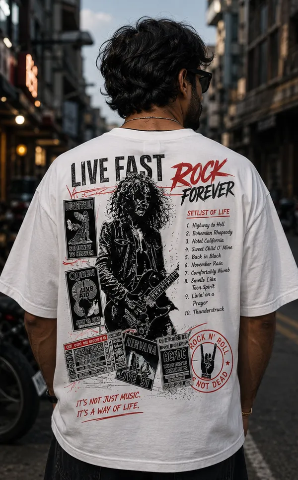 Appam_Rock_Forever_Oversized_T-Shirt_|_Live_Fast_Back_Printed_Graphic_Tee_|_Vintage_Rock_Music_Concert_Poster_Style_|_240_GSM_Biowashed_Cotton_White