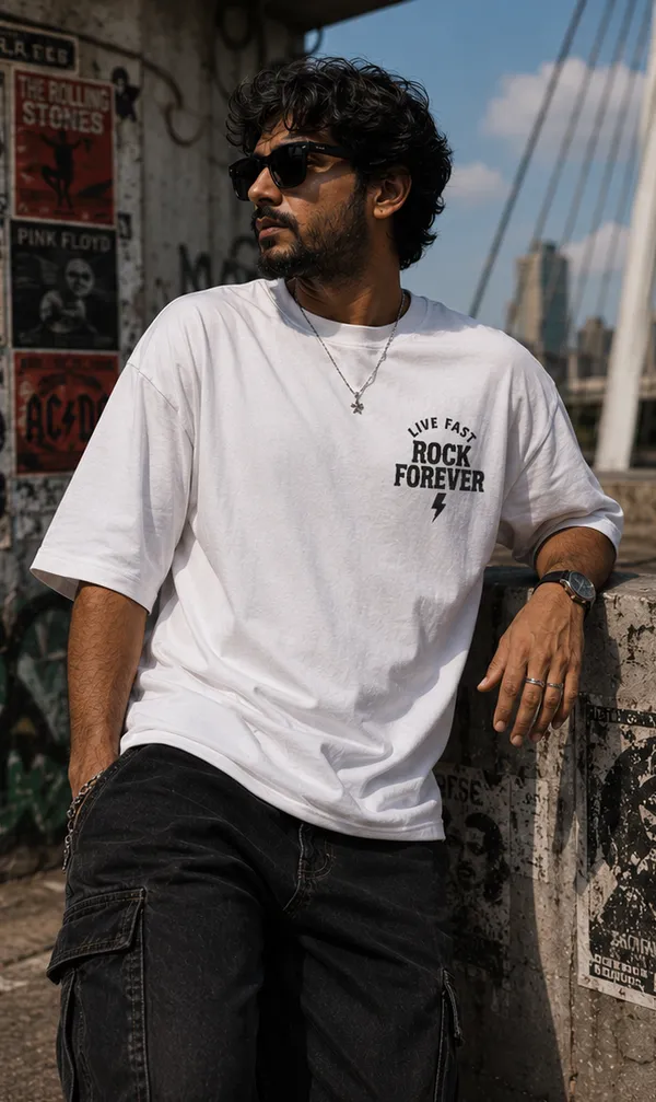 Appam_Rock_Forever_Oversized_T-Shirt_|_Live_Fast_Back_Printed_Graphic_Tee_|_Vintage_Rock_Music_Concert_Poster_Style_|_240_GSM_Biowashed_Cotton_White