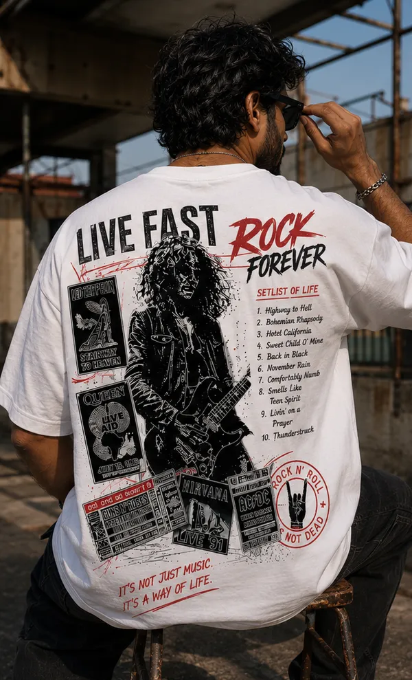 Appam_Rock_Forever_Oversized_T-Shirt_|_Live_Fast_Back_Printed_Graphic_Tee_|_Vintage_Rock_Music_Concert_Poster_Style_|_240_GSM_Biowashed_Cotton_White