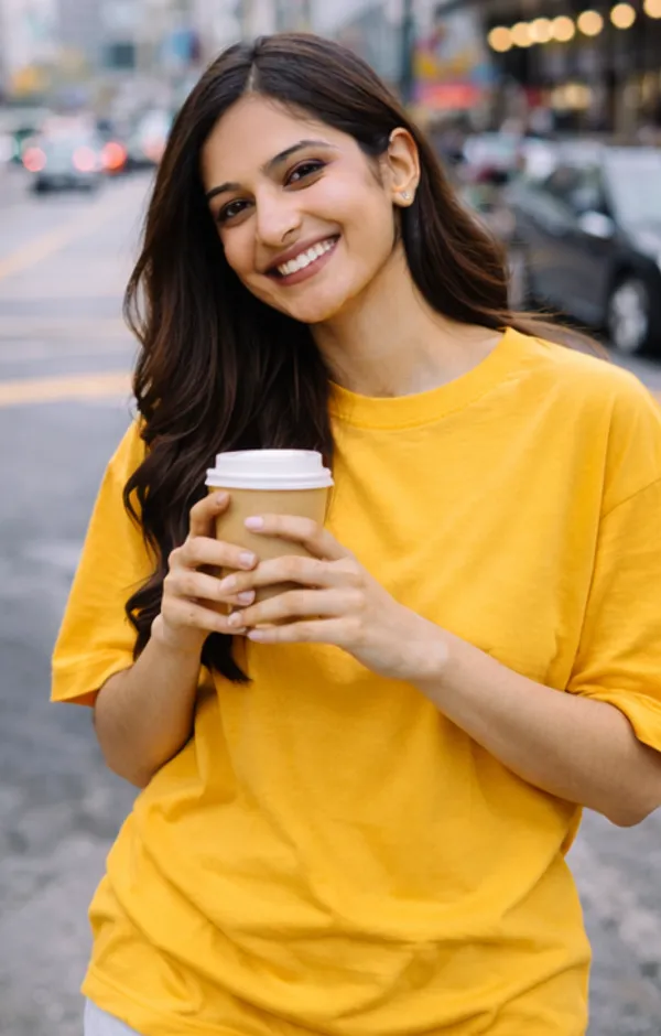 Solid_Mustard_Colour_Pure_Cotton_Oversized_Drop_Shoulder_Unisex_240_GSM_T-shirt