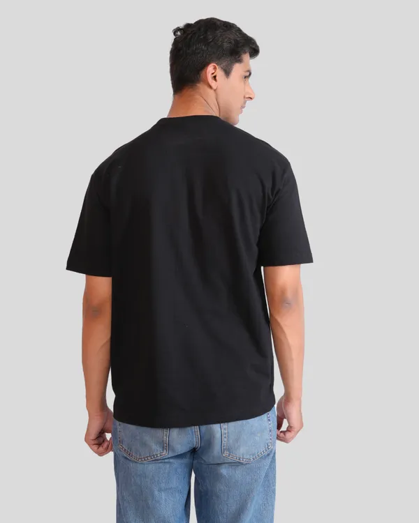 Black_Cotton_Oversized_Drop_Shoulder_T-shirt_With_240_GSM_(Adventure_Of_Tintin)_For_Men
