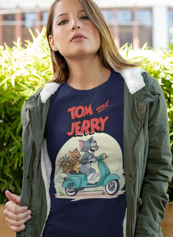 Darkest_Blue_Pure_Cotton_Oversized_Drop_Shoulder_Girls_T-shirt_With_240_GSM_(TomNJerryScooter)