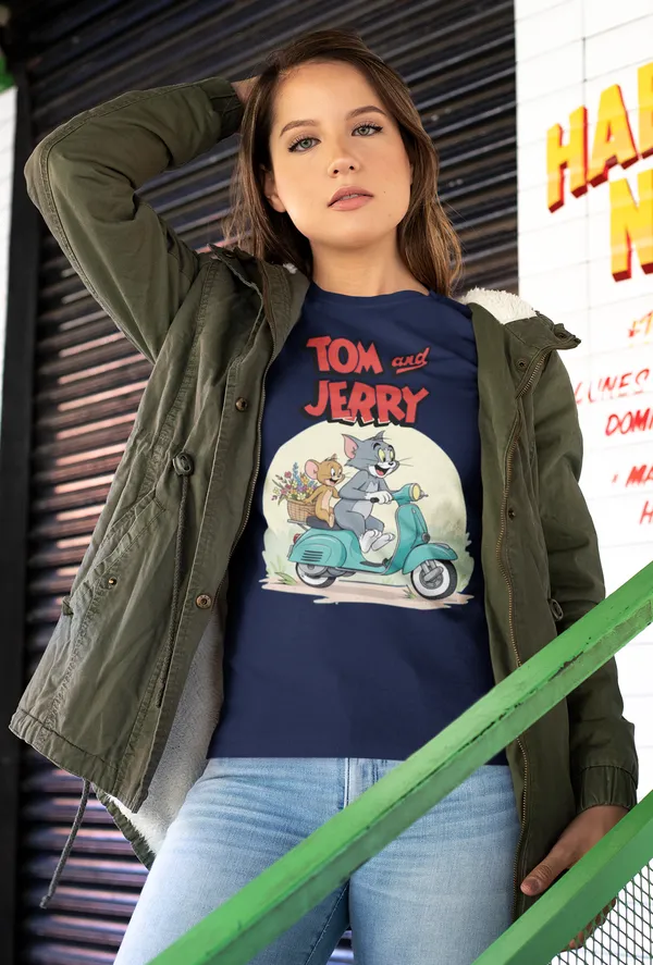Darkest_Blue_Pure_Cotton_Oversized_Drop_Shoulder_Girls_T-shirt_With_240_GSM_(TomNJerryScooter)