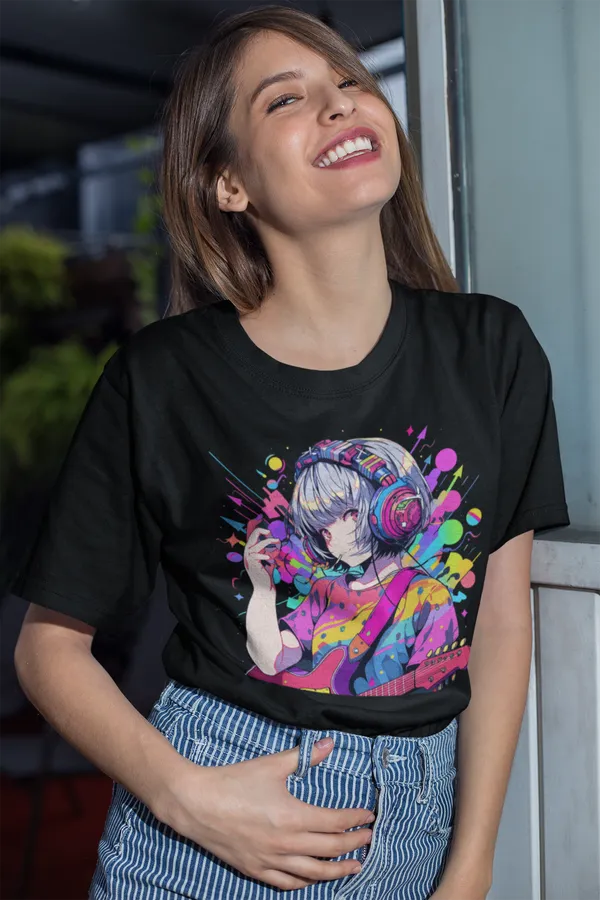 Black_Cotton_Oversized_Drop_Shoulder_Unisex_T-shirt_With_240_GSM_(Anime_Headphone)
