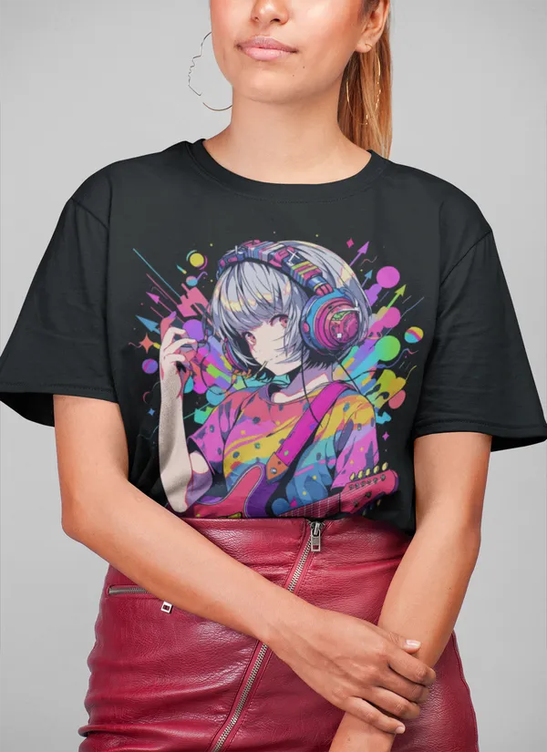 Black_Cotton_Oversized_Drop_Shoulder_Unisex_T-shirt_With_240_GSM_(Anime_Headphone)