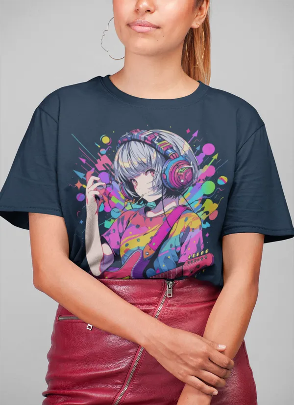 Darkest_Blue_Cotton_Oversized_Drop_Shoulder_Unisex_T-shirt_With_240_GSM_(Anime_Headphone)