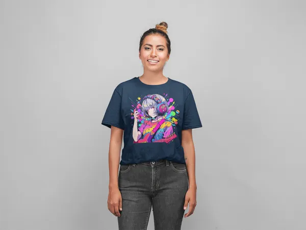 Darkest_Blue_Cotton_Oversized_Drop_Shoulder_Unisex_T-shirt_With_240_GSM_(Anime_Headphone)