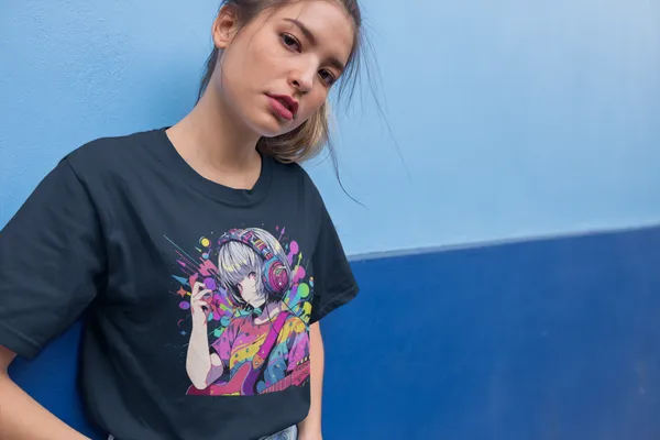 Darkest_Blue_Cotton_Oversized_Drop_Shoulder_Unisex_T-shirt_With_240_GSM_(Anime_Headphone)