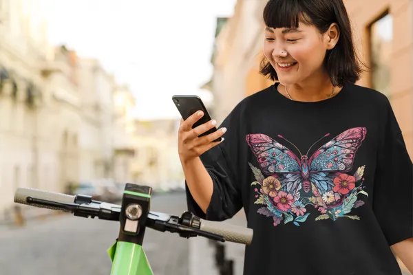 Black_Cotton_Oversized_Drop_Shoulder_Unisex_T-shirt_With_240_GSM_(Butterfly)