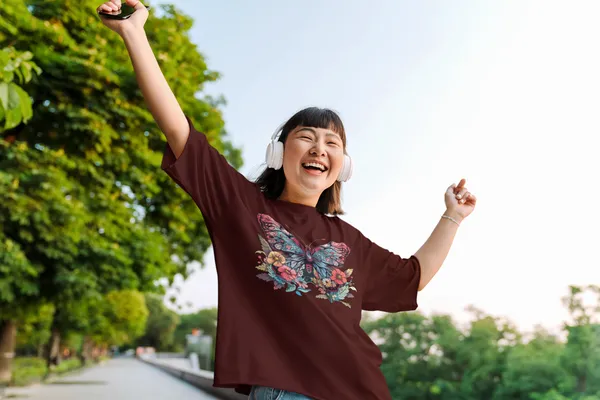 Maroon_Cotton_Oversized_Drop_Shoulder_Unisex_T-shirt_With_240_GSM_(Butterfly)