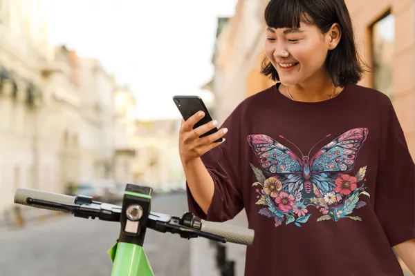 Maroon_Cotton_Oversized_Drop_Shoulder_Unisex_T-shirt_With_240_GSM_(Butterfly)