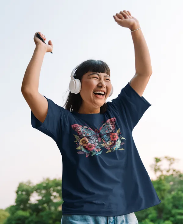 Darkest_Blue_Cotton_Oversized_Drop_Shoulder_Unisex_T-shirt_With_240_GSM_(Butterfly)