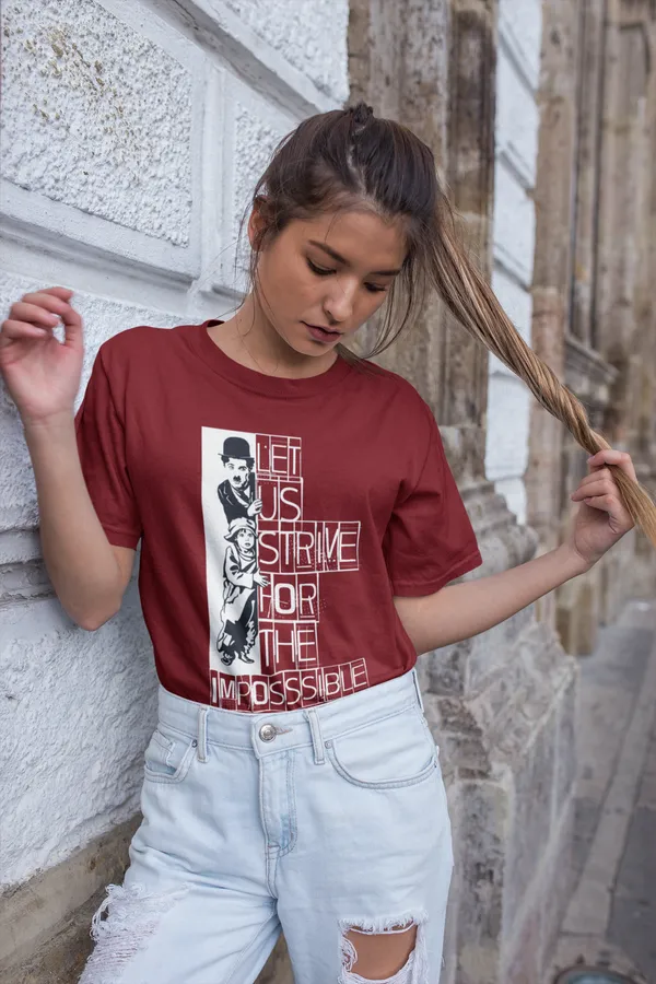 Maroon_Pure_Cotton_Oversized_Drop_Shoulder_Unisex_T-shirt_With_240_GSM_(Charlie_Chaplin)