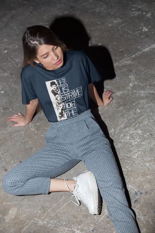 Darkest_Blue_Pure_Cotton_Oversized_Drop_Shoulder_Unisex_T-shirt_With_240_GSM_(Charlie_Chaplin)