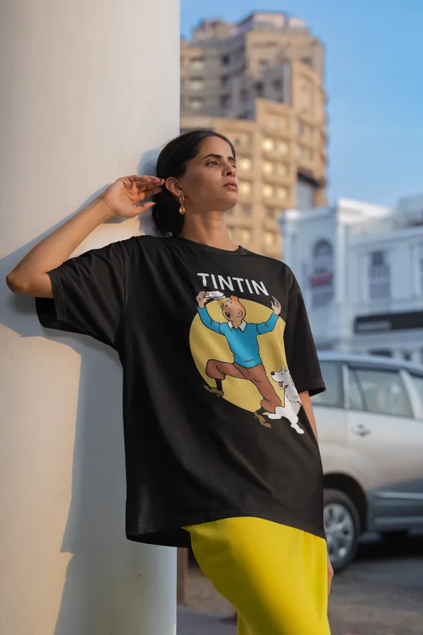 Black_Pure_Cotton_Oversized_Drop_Shoulder_Unisex_T-shirt_With_240_GSM_(Tintin)