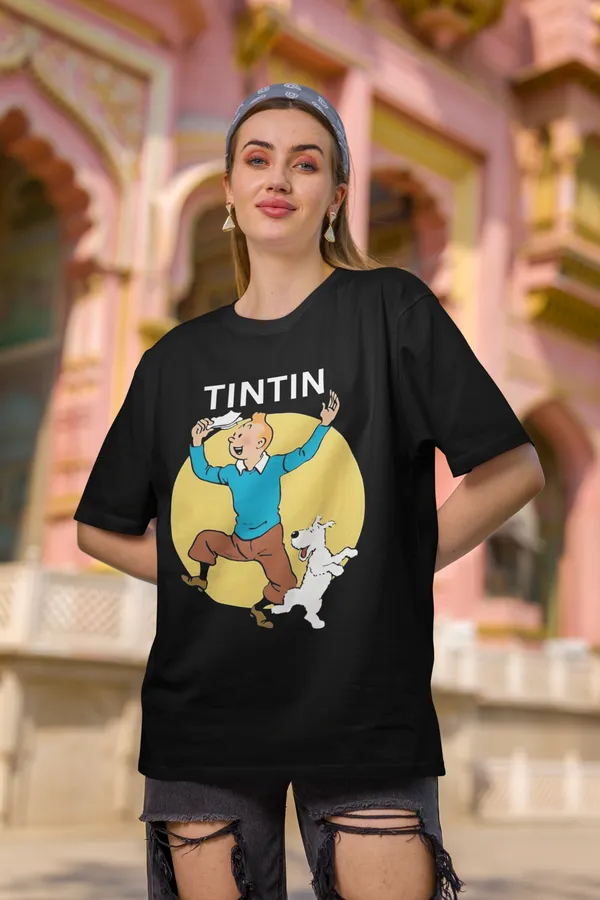 Black_Pure_Cotton_Oversized_Drop_Shoulder_Unisex_T-shirt_With_240_GSM_(Tintin)