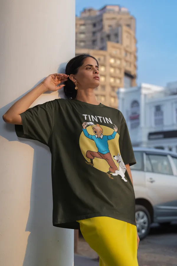 Forest_Green_Pure_Cotton_Oversized_Drop_Shoulder_Unisex_T-shirt_With_240_GSM_(Tintin)