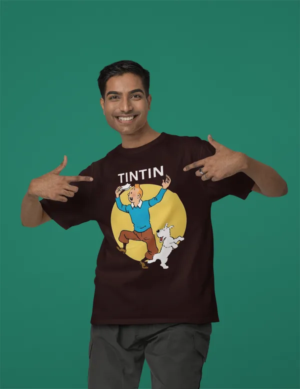 Maroon_Pure_Cotton_Oversized_Drop_Shoulder_Unisex_T-shirt_With_240_GSM_(Tintin)