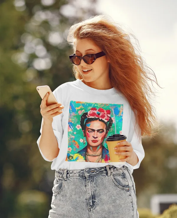 Off_White_Cotton_Oversized_Drop_Shoulder_Unisex_T-shirt_With_240_GSM_(Frida_Kahlo_Self_Portrait)