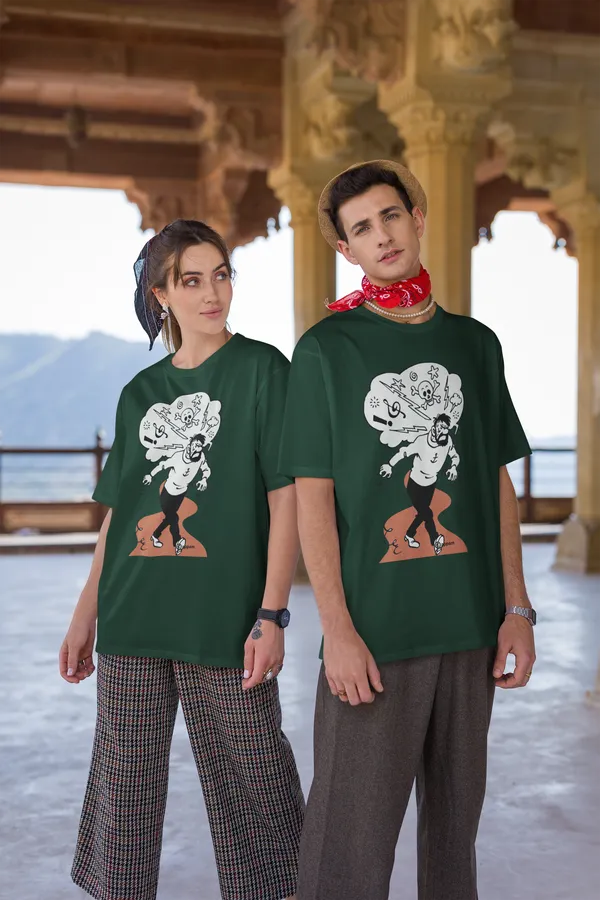 Forest_Green_Pure_Cotton_Oversized_Drop_Shoulder_Unisex_T-shirt_With_240_GSM_(Haddock)