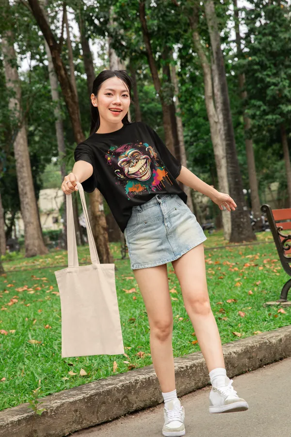 Black_Cotton_Oversized_Drop_Shoulder_Unisex_T-shirt_With_240_GSM_(Monkey)