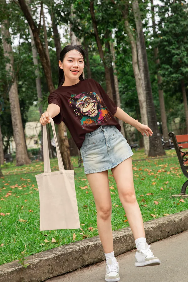 Maroon_Cotton_Oversized_Drop_Shoulder_Unisex_T-shirt_With_240_GSM_(Monkey)