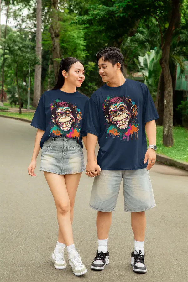 Darkest_Blue_Cotton_Oversized_Drop_Shoulder_Unisex_T-shirt_With_240_GSM_(Monkey)