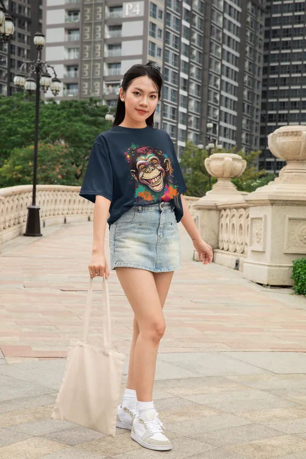 Darkest_Blue_Cotton_Oversized_Drop_Shoulder_Unisex_T-shirt_With_240_GSM_(Monkey)