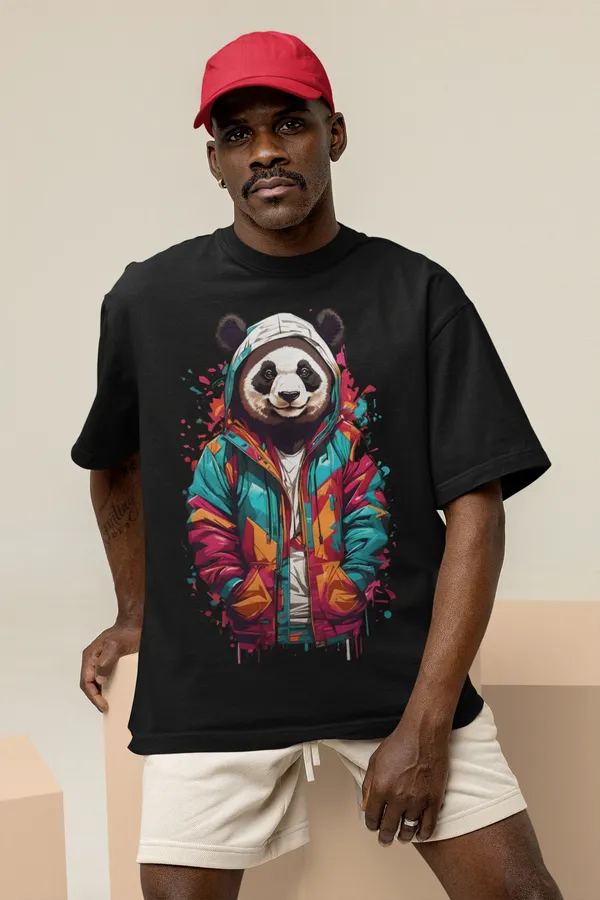 Black_Cotton_Oversized_Drop_Shoulder_Unisex_T-shirt_With_240_GSM_(Panda)