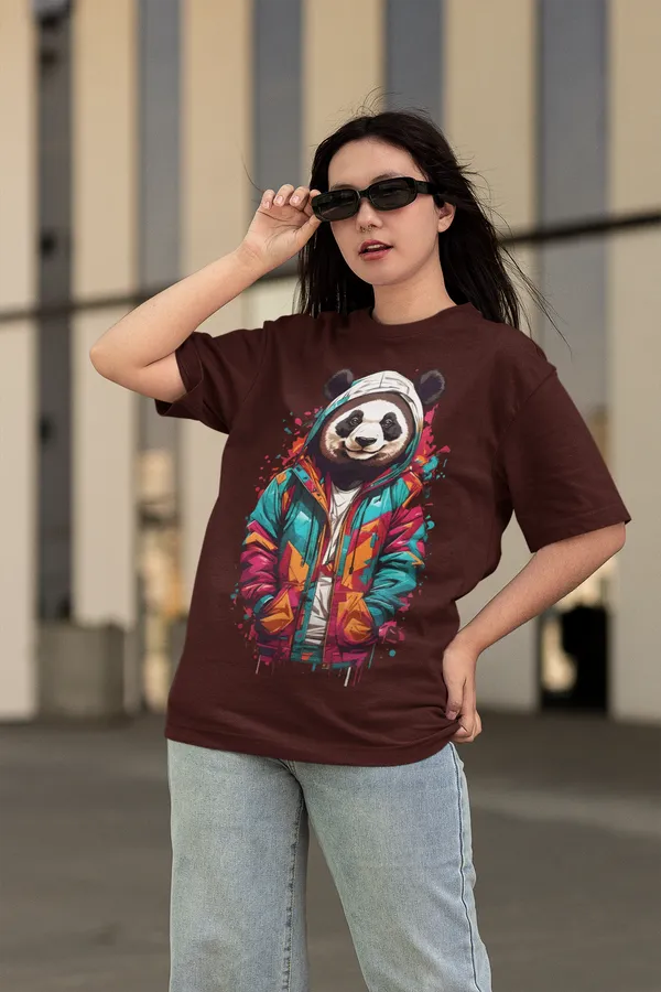 Maroon_Cotton_Oversized_Drop_Shoulder_Unisex_T-shirt_With_240_GSM_(Panda)