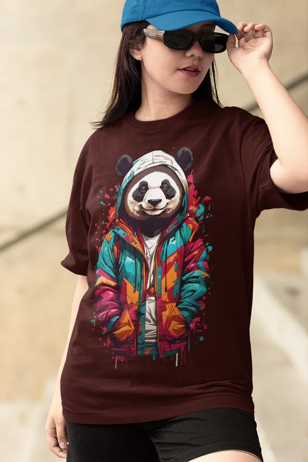 Maroon_Cotton_Oversized_Drop_Shoulder_Unisex_T-shirt_With_240_GSM_(Panda)