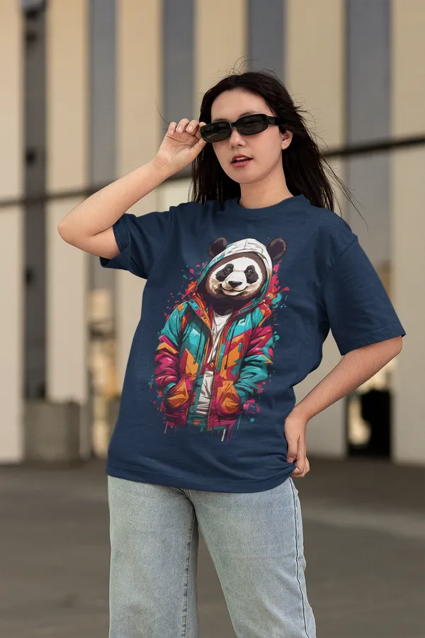 Darkest_Blue_Cotton_Oversized_Drop_Shoulder_Unisex_T-shirt_With_240_GSM_(Panda)