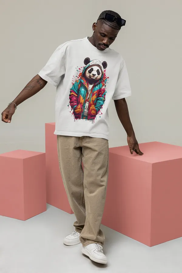 Off_White_Cotton_Oversized_Drop_Shoulder_Unisex_T-shirt_With_240_GSM_(Panda)