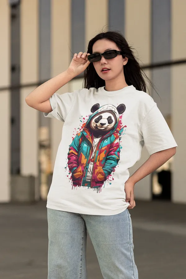 Off_White_Cotton_Oversized_Drop_Shoulder_Unisex_T-shirt_With_240_GSM_(Panda)