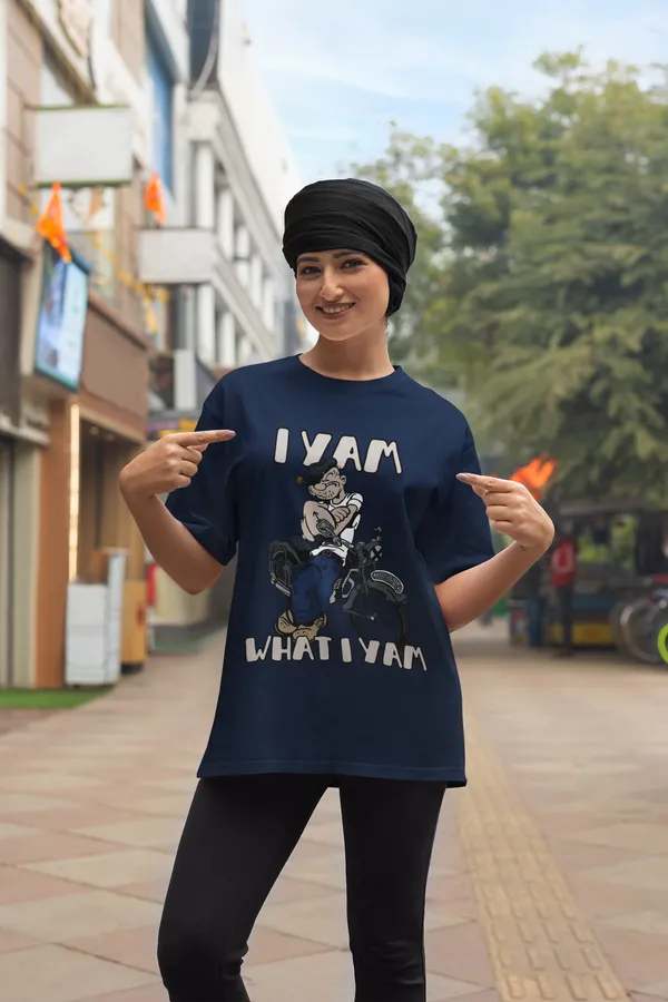 Darkest_Blue_Cotton_Oversized_Drop_Shoulder_Unisex_T-shirt_With_240_GSM_(Popeye_The_Sailor)