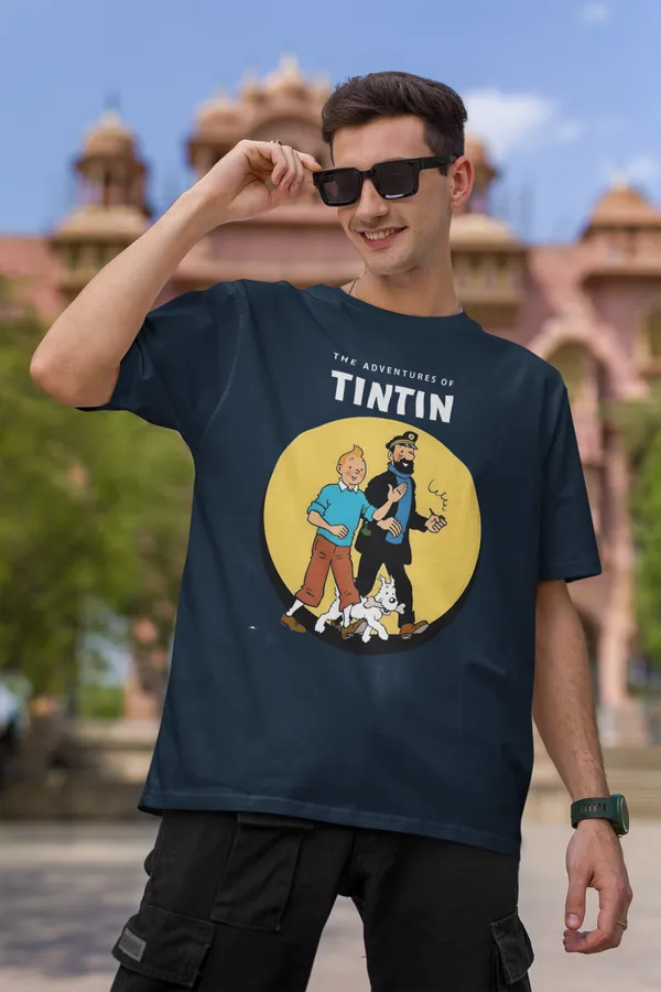 Darkest_Blue_Cotton_Oversized_Drop_ShoulderT-shirt_With_240_GSM_(Adventure_Of_Tintin)__For_Men