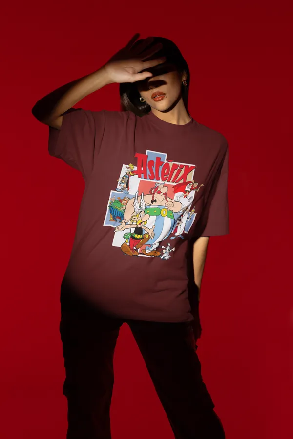Maroon_Pure_Cotton_Oversized_Drop_Shoulder_T-Shirt_for_Women_(240_Gsm)_(Asterix)