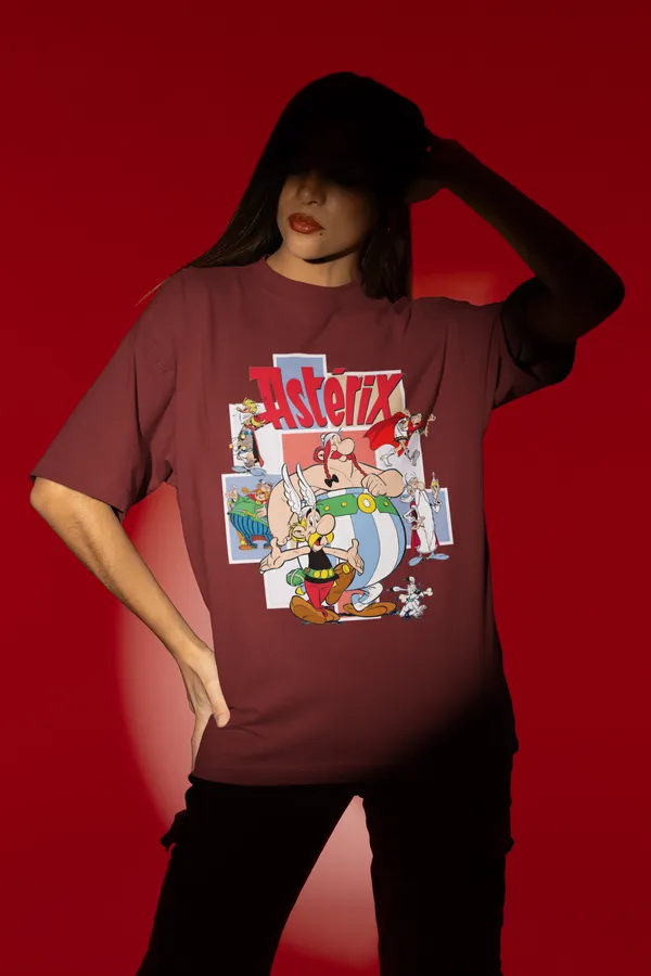 Maroon_Pure_Cotton_Oversized_Drop_Shoulder_T-Shirt_for_Women_(240_Gsm)_(Asterix)