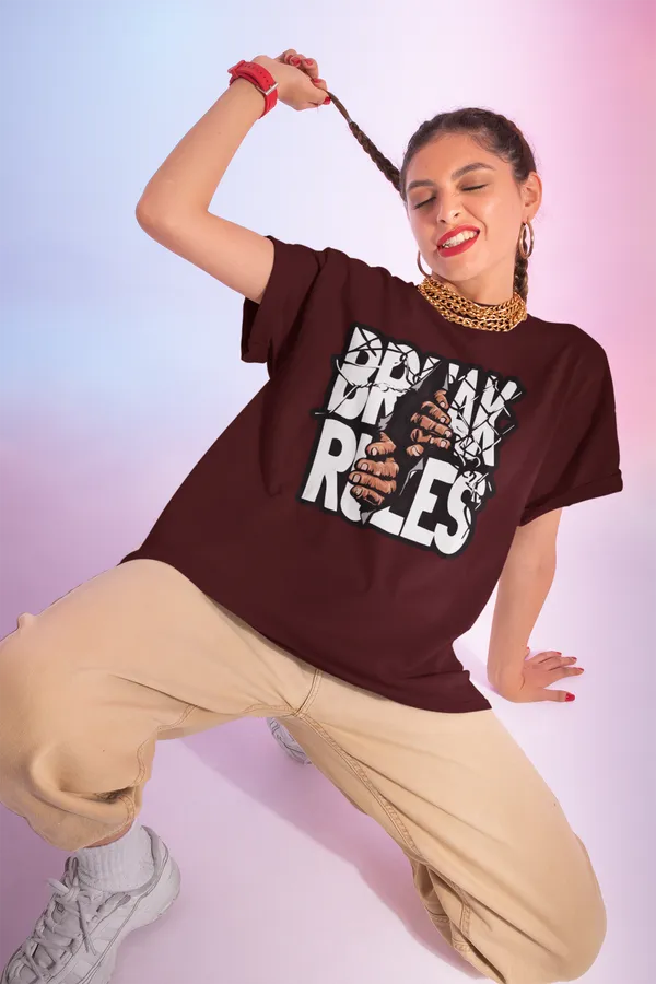Maroon_Cotton_Oversized_Drop_Shoulder_Unisex_T-shirt_With_240_GSM_(Break_Rules)